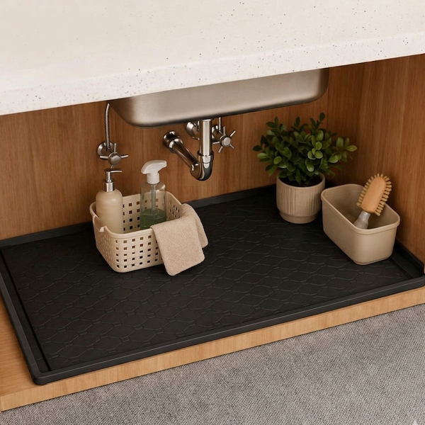 Gemelli Colllection waterproof non-slip under sink mat cabinet protector 86x56cm kitchen bathroom spill guard