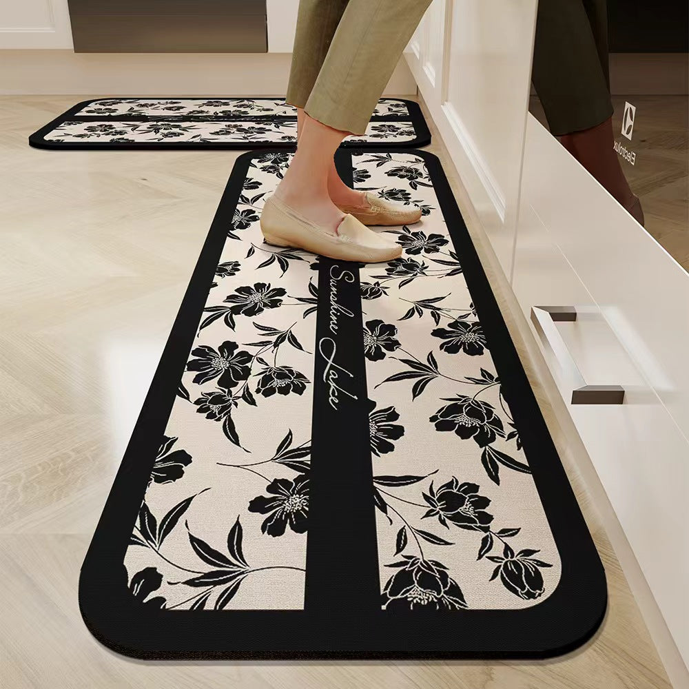 2 Piece Rubber Bottom Anti-Slip Kitchen Mat Set