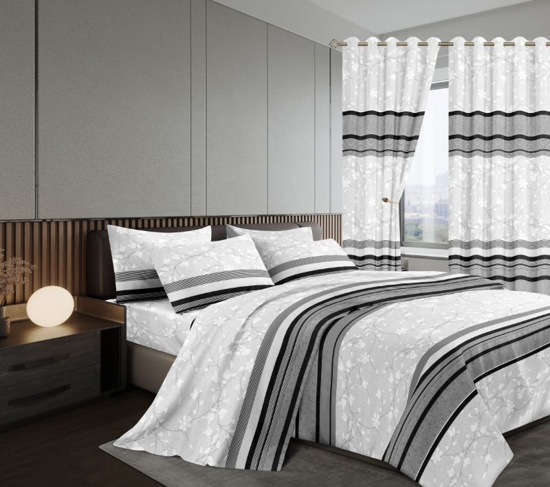 7pcs Woolen Duvet +Curtains Set