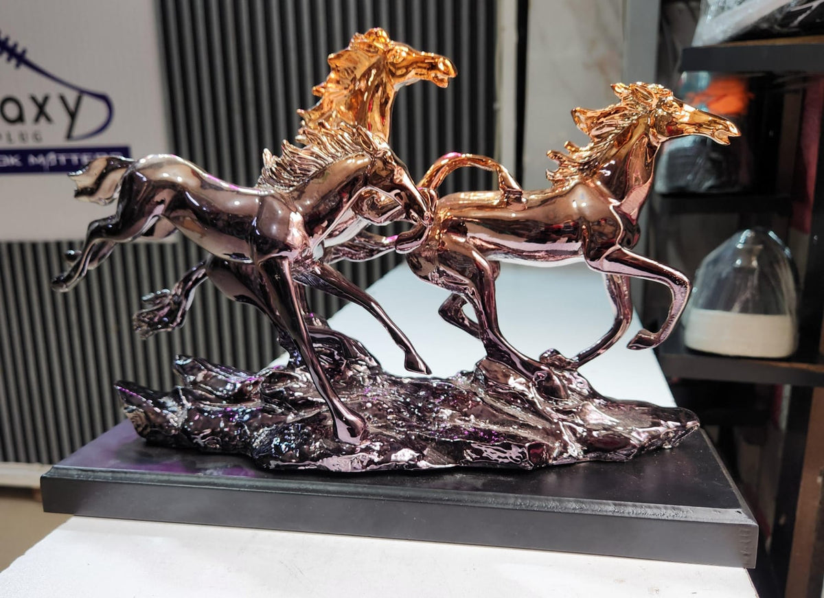 Black Gold Running Horse Sculpture