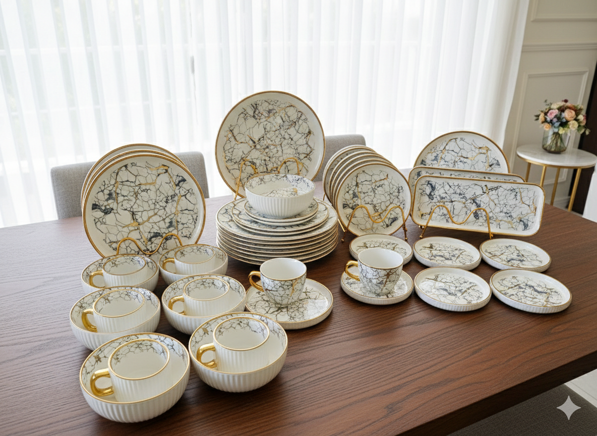 32-Piece Elegant Porcelain Dinner Set