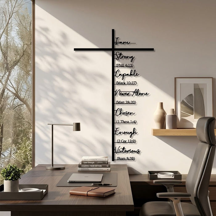 Gemelli Collections Metal Cross Biblical Scriptures Artistic Wall Decor 50 × 40cm faith inspired religious wall decoration