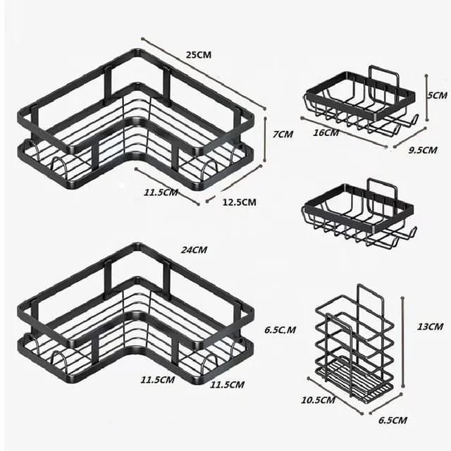 5 Piece Corner Bathroom Caddy