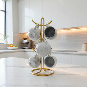 6 Piece Marble Cup Set