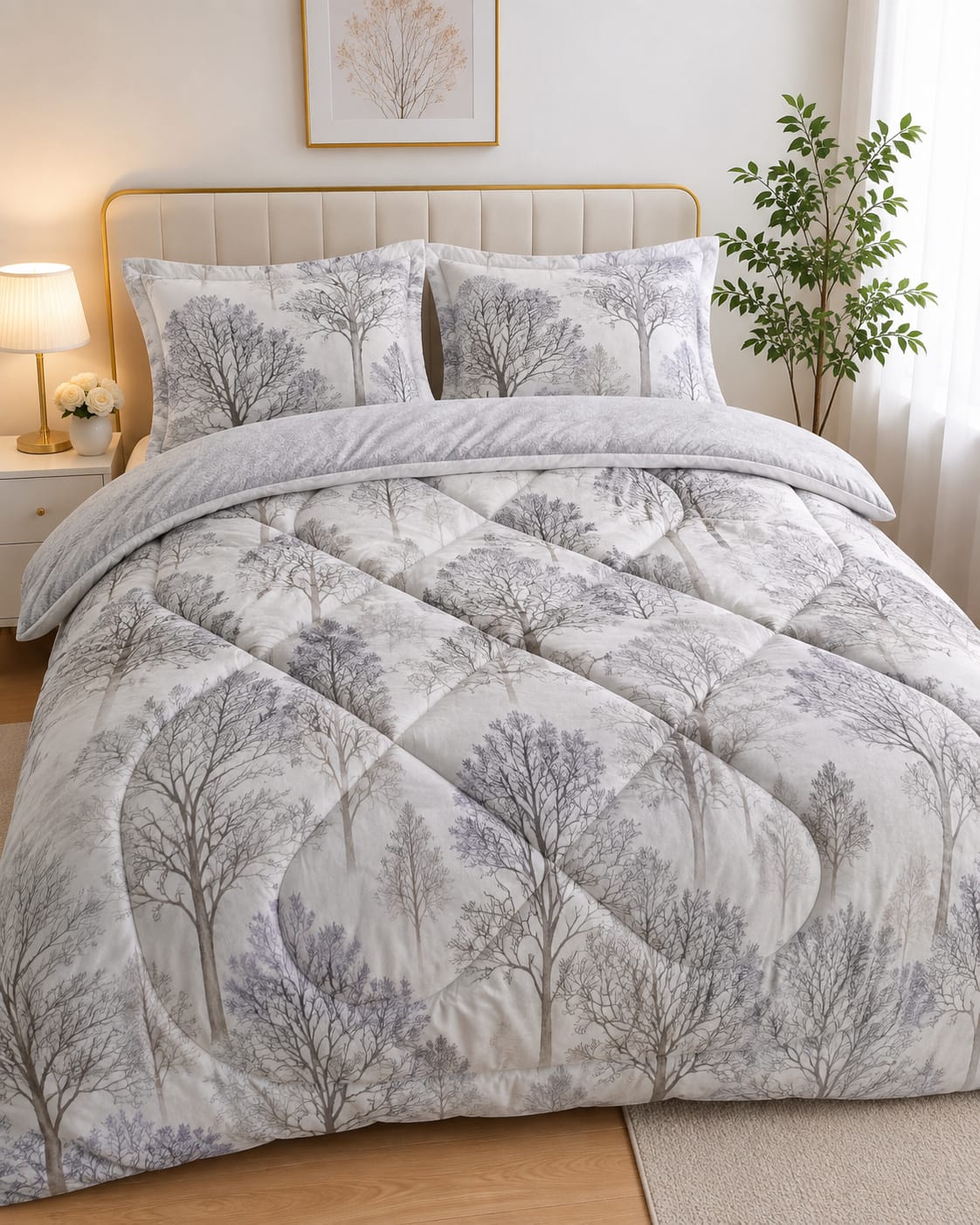 5x6 premium binded duvet set including one duvet, one bedsheet, and two pillowcases for coordinated bedroom décor and everyday bedding use