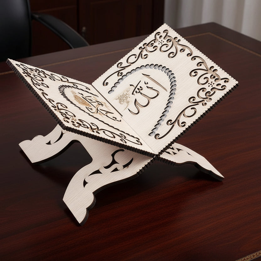 Quran Display Wooden Rack – Large Size 28.5 × 22.5 cm