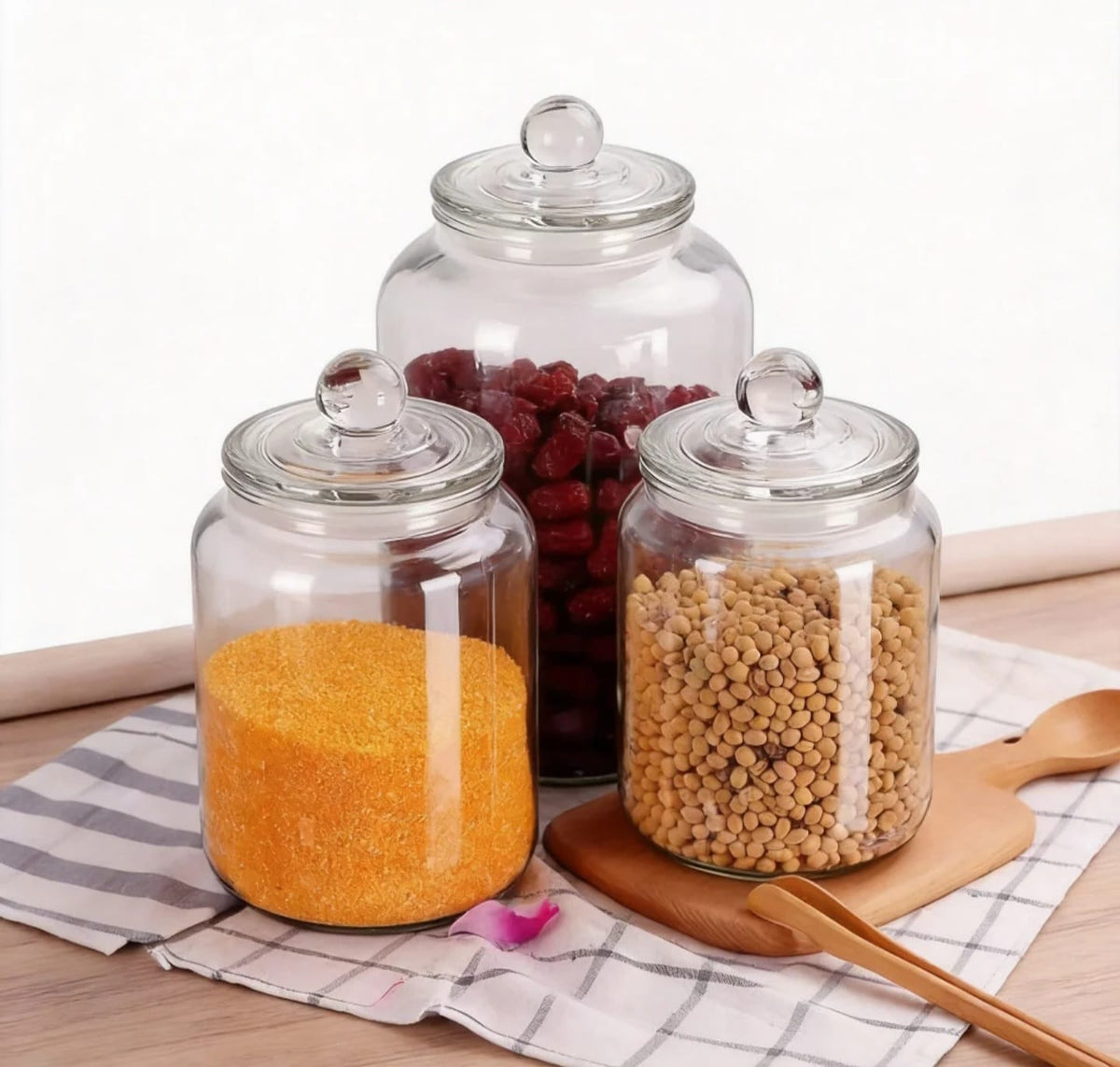 Acrylic Storage Jars with Airtight Lids