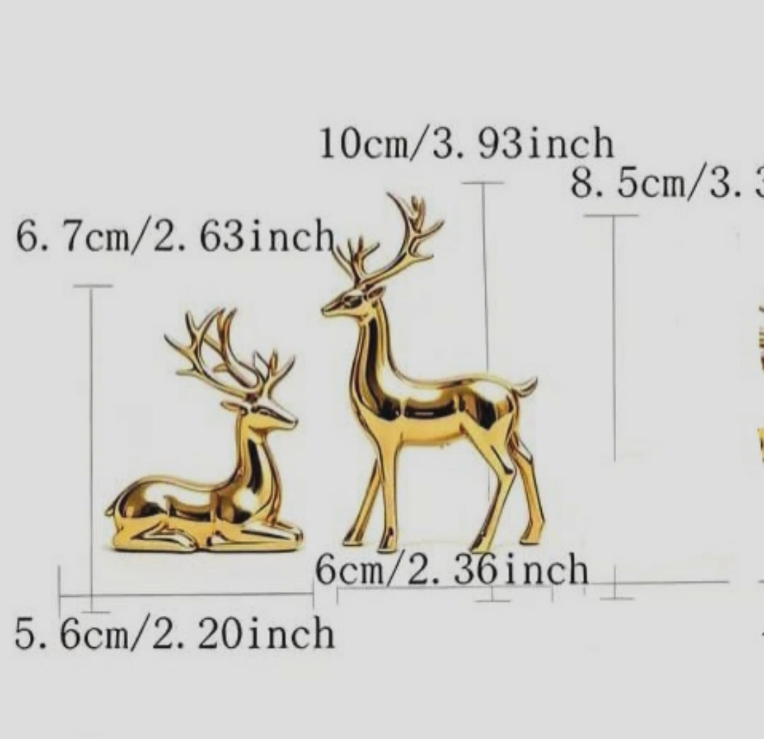 2-Piece Reindeer Christmas Decoration Figurine Set