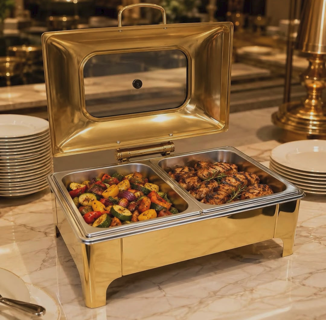 9L Gold and Silver Chafing Dish