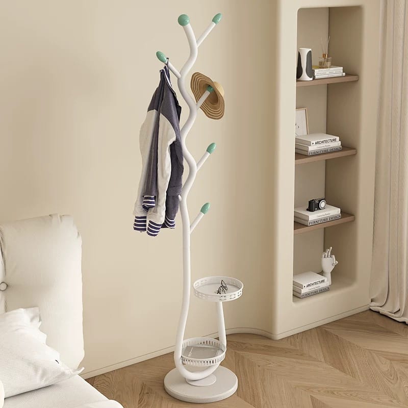 Cream Style Floor Standing Coat Rack