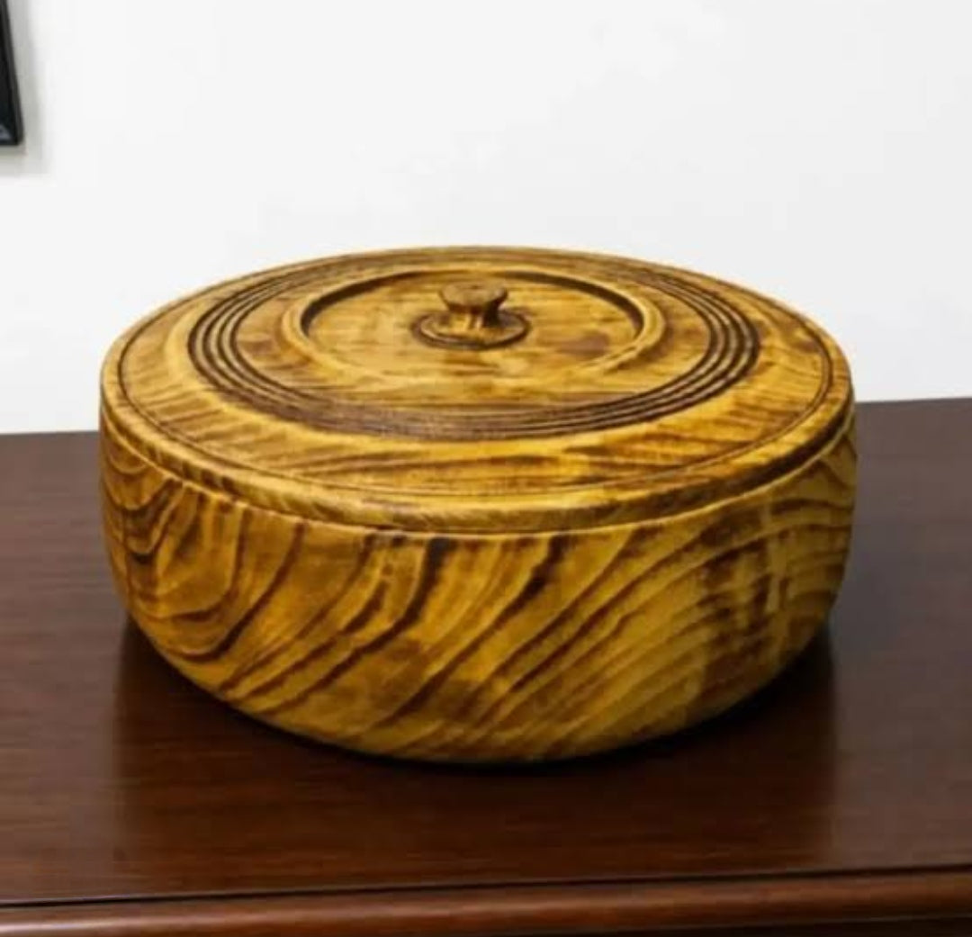 Wooden Chapati Serving Bowl