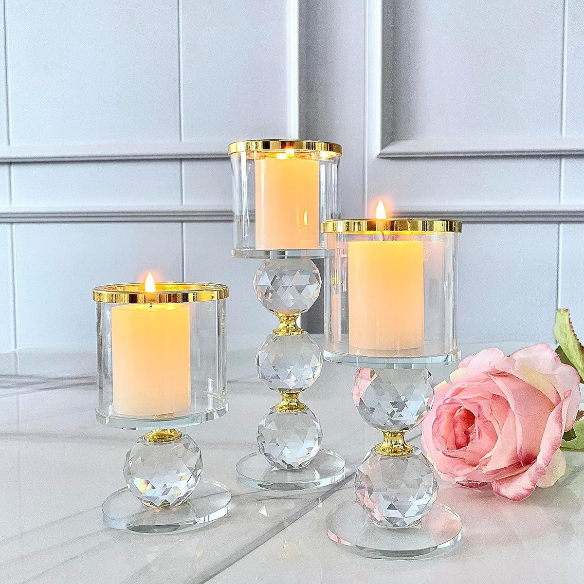 Crystal Glass Candle Set