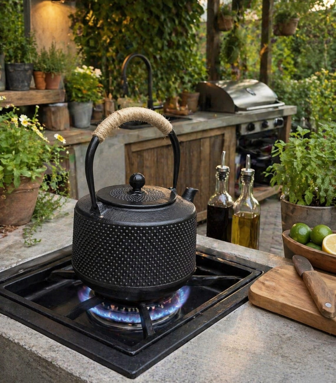 2.5L cast iron teapot with strainer net filter large capacity tea kettle for loose leaf tea traditional tea brewing heat retention teapot for home entertaining and tea serving.