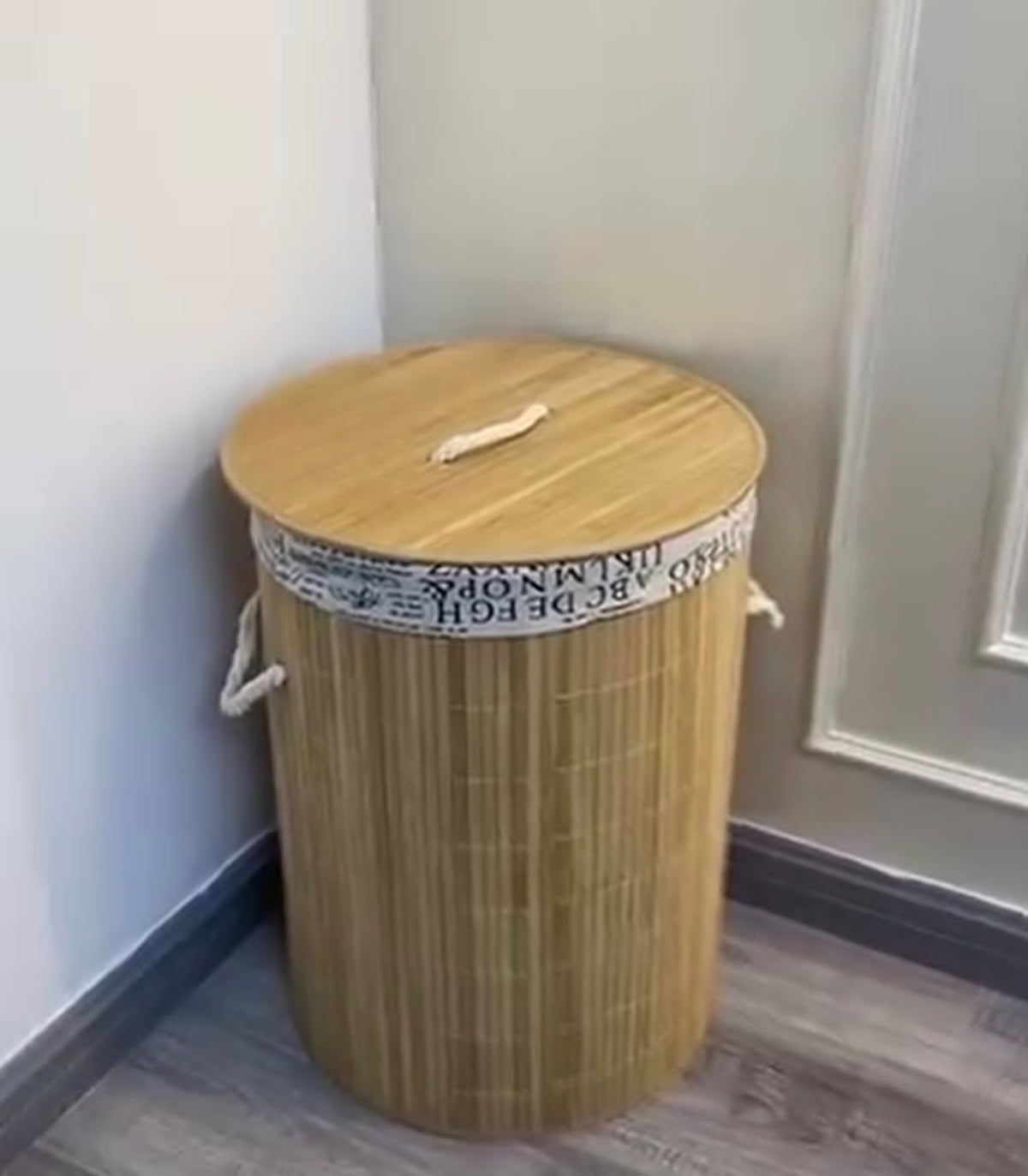 Round Eco-Friendly Bamboo Laundry Basket