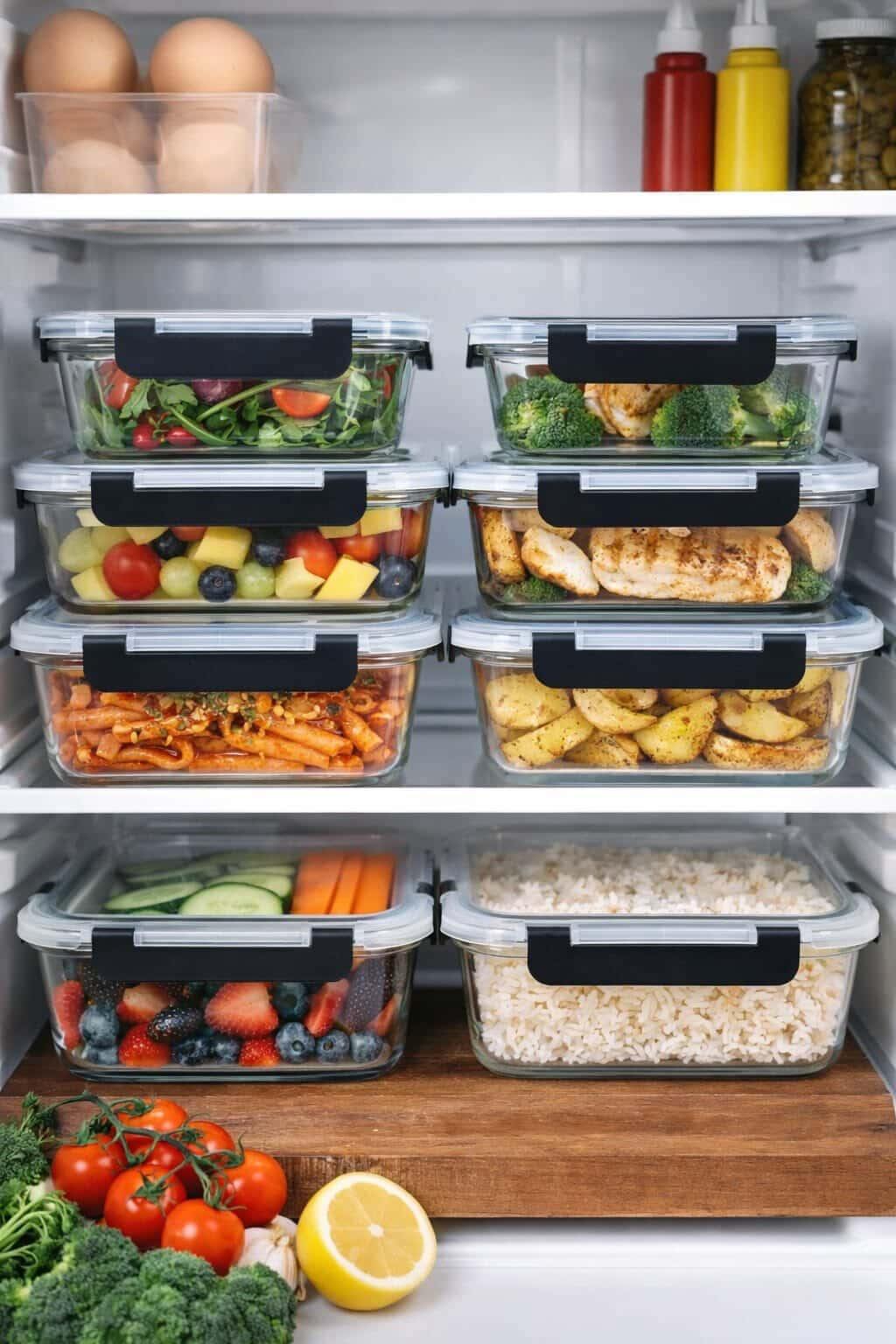 4pcs Glass Food Container Set – 370ml/640ml/1040ml/1520ml