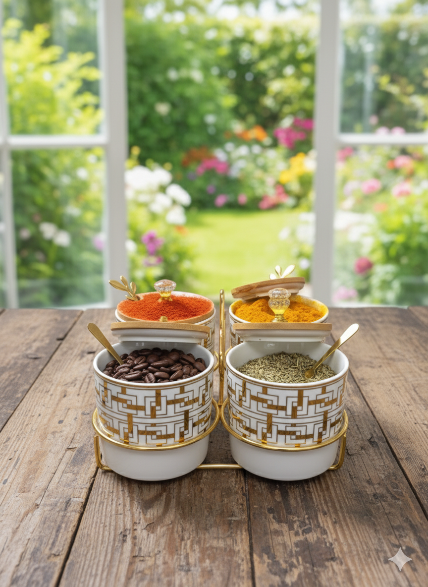 4 Pcs Ceramic Canister Set