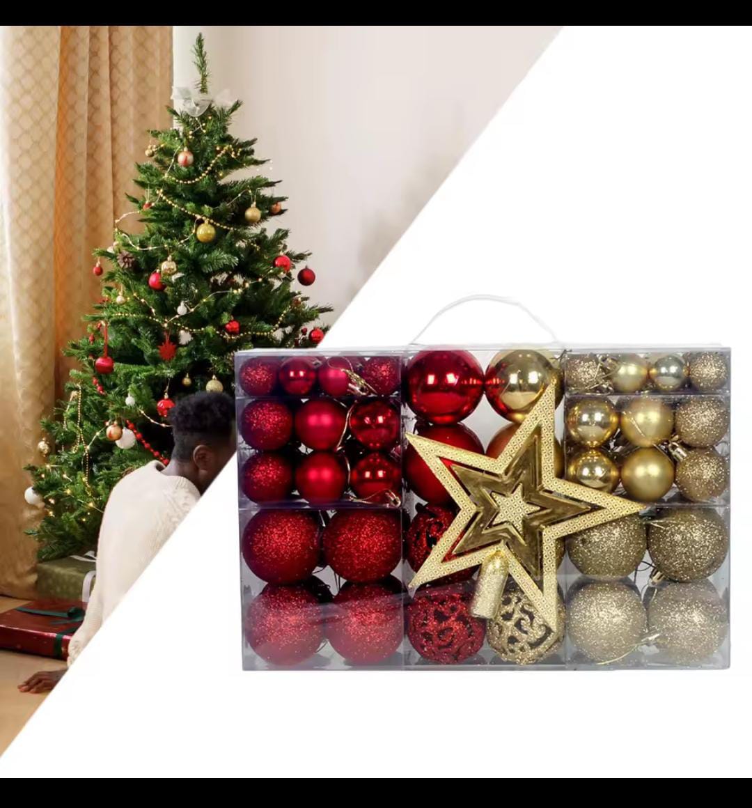 101 Piece Christmas Ball Ornaments Set for