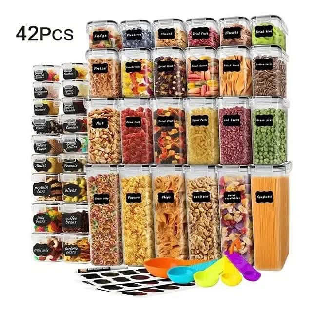 42pcs Airtight Pantry Containers