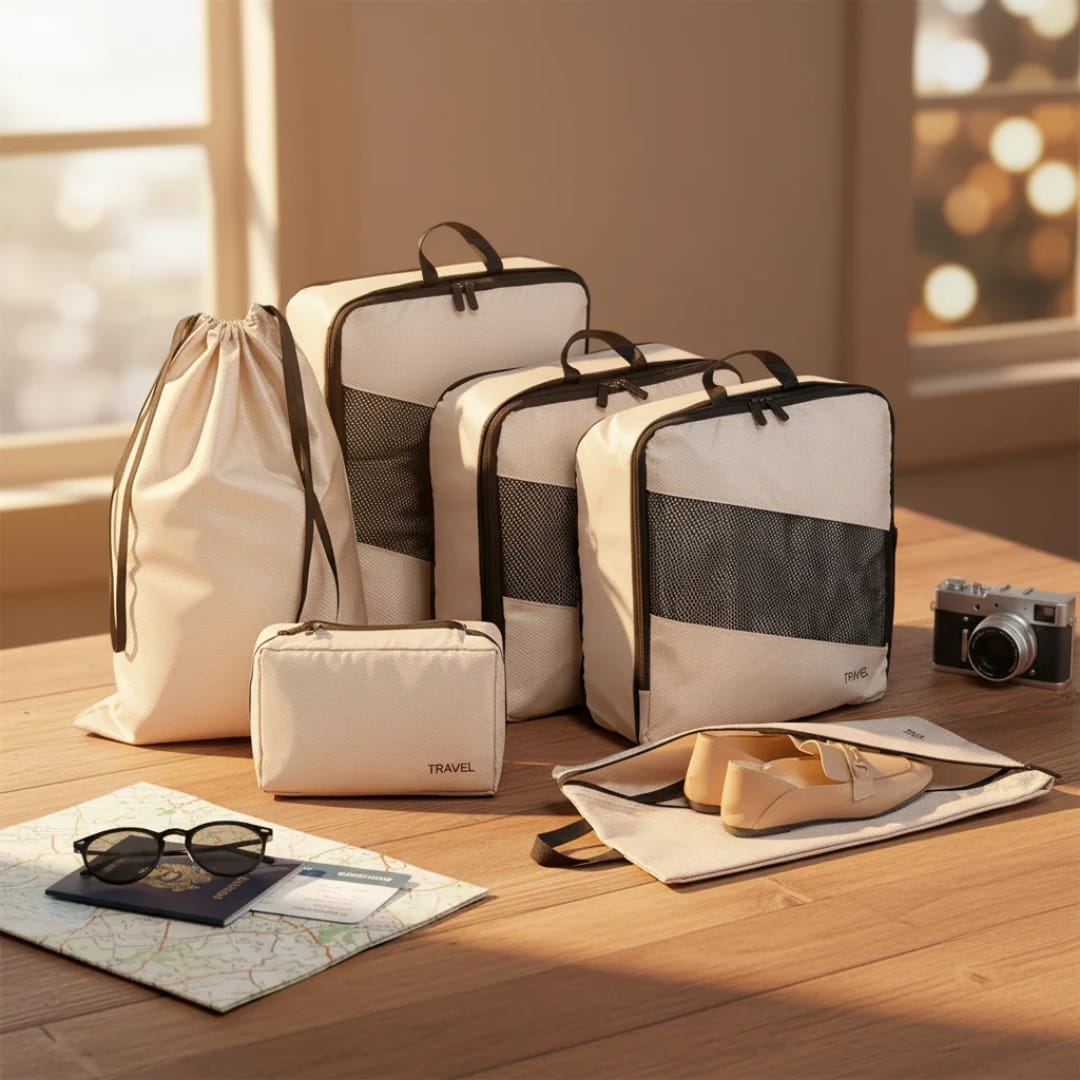 6-Piece Travel Storage Compression Cubes Set