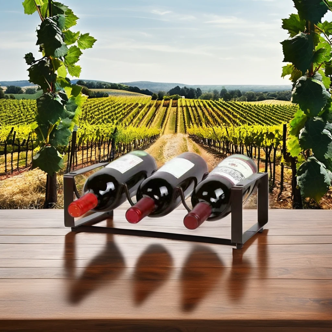 Metallic  4-Slot Wine Bottle Holder
