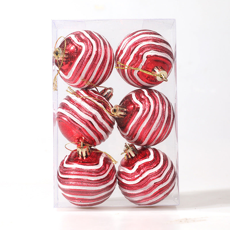 6-Piece Colourful 3D Christmas Ball Ornaments