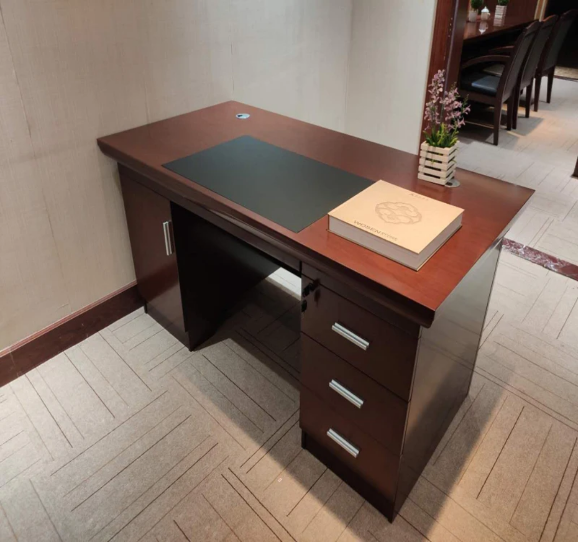 Modern office table with spacious surface and durable design for home or office use