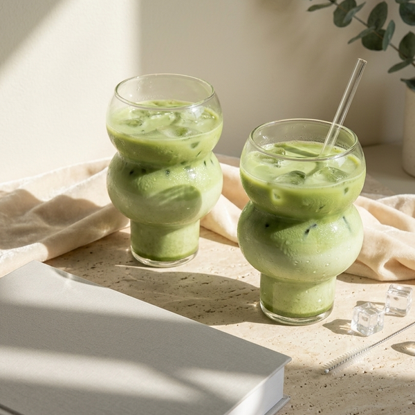 Gemelli Colllection gourd shape cocktail latte drinkware tumbler stylish clear glass cup for cocktails iced coffee smoothies juice latte glass modern beverage tumbler unique curved glass drinkware home cafe serving glass elegant cocktail and coffee presentation cup durable glass tumbler for everyday use**