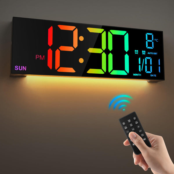 16-Inch LED Digital Alarm Clock- 38.9× 12.7× 3.0cm