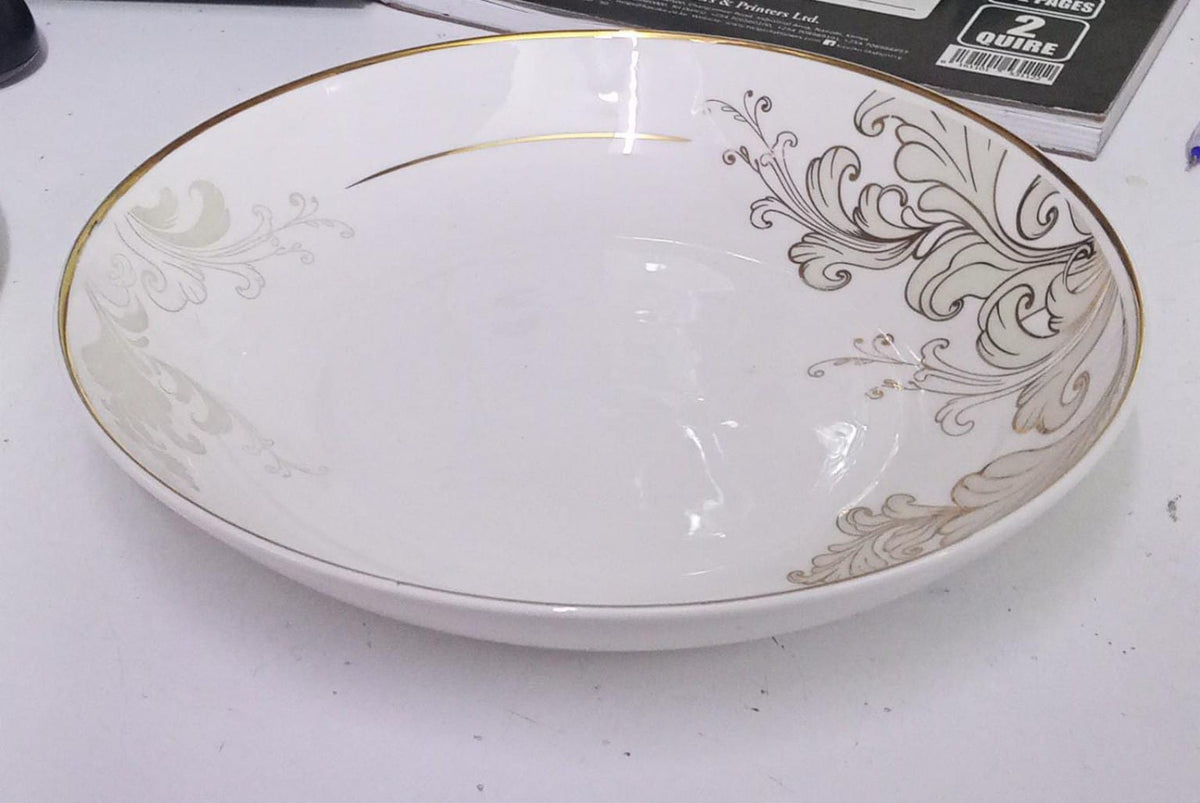 6-Piece Bone China Round Soup Plate Set