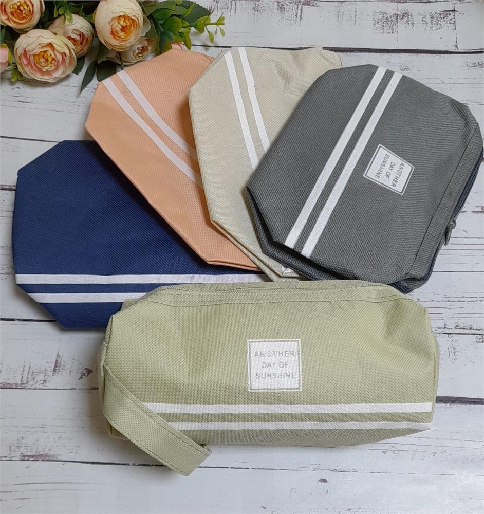 Simple durable pencil pouch with zipper closure for organising stationery items