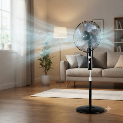Sanford 16-Inch Stand Fan with LED Light - SF902SFN