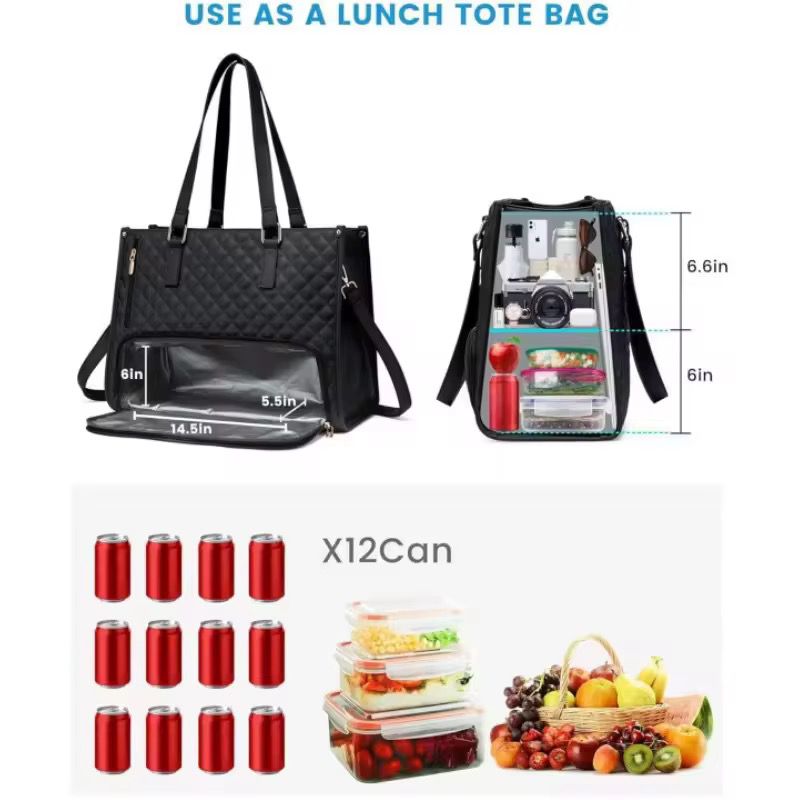 Tote Bag with Insulated Lunch Compartment