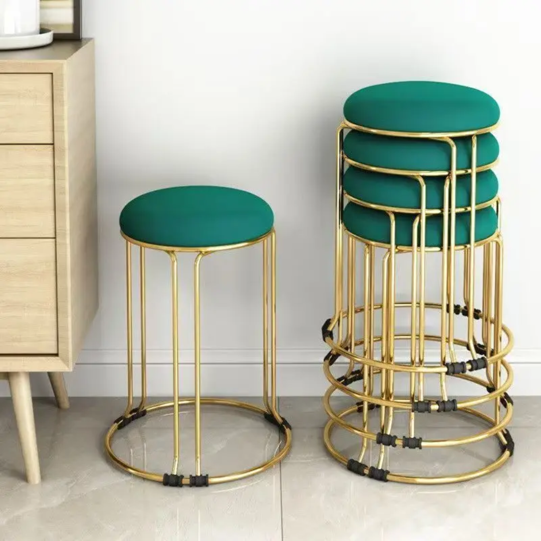 Stackable velvet stool