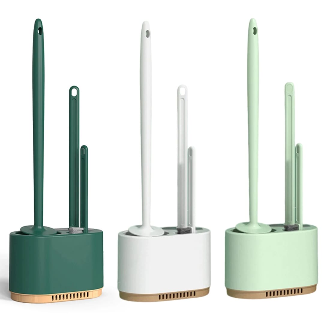 3-in-1 Wall Mounted Toilet Brush Cleaning Set