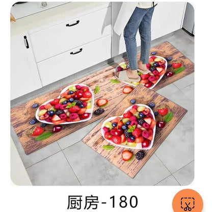 2pcs Kitchen mats with rubber Underside