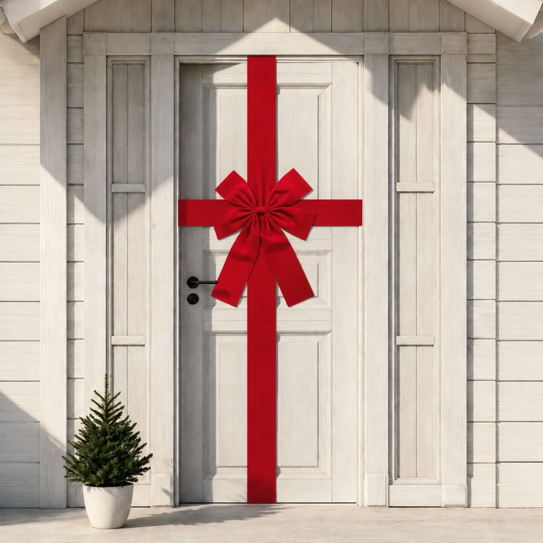 Large Red Christmas Door Hanging Bow Decoration