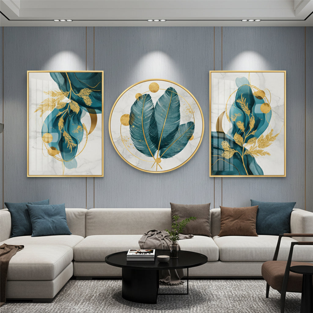 3-Piece Crystal Porcelain Decorative Wall Art Set