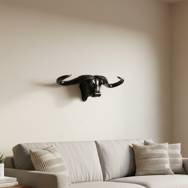 Wall Mounted Buffalo Head Decor
