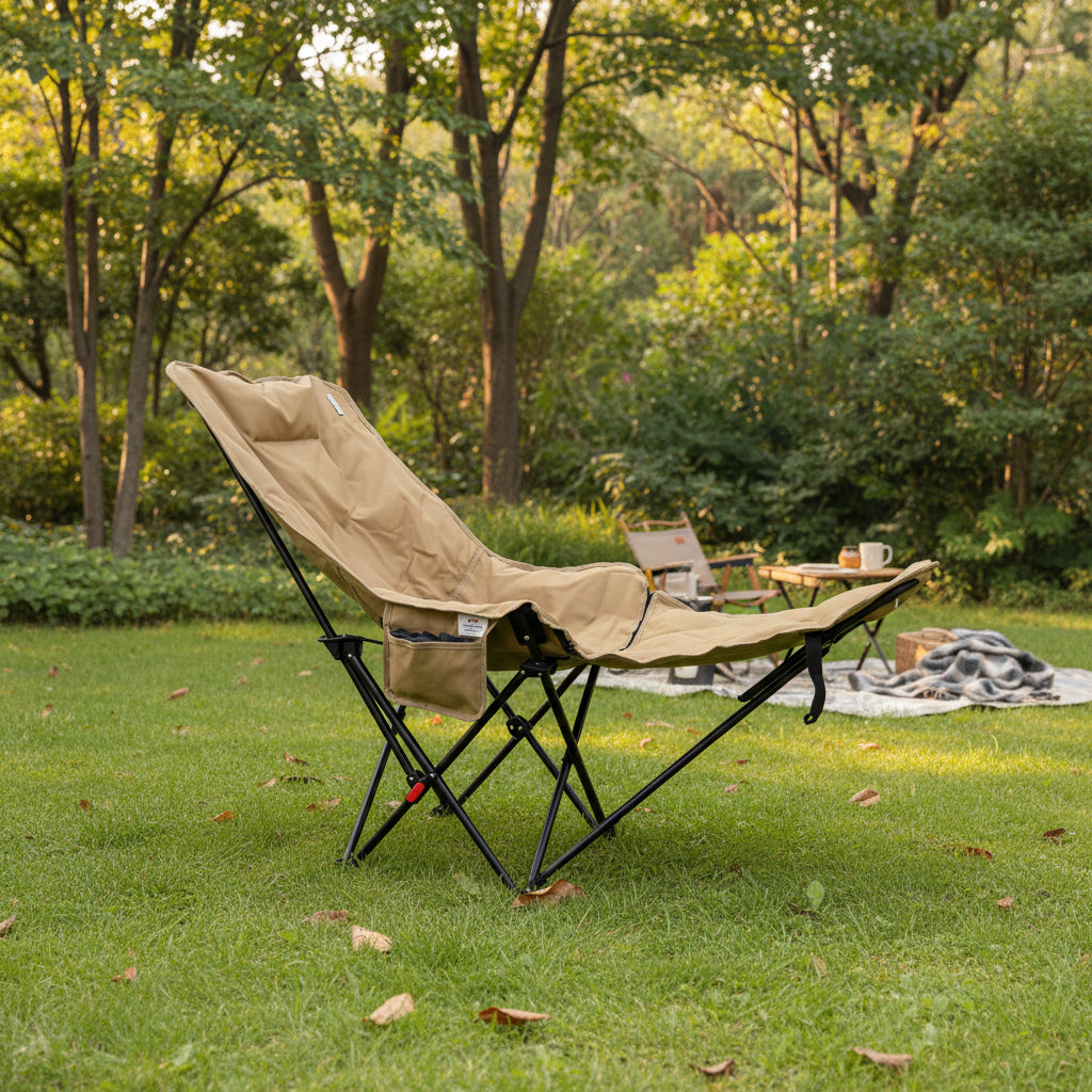 Foldable Recliner Camping Lounge Chair with Footrest - FC 108