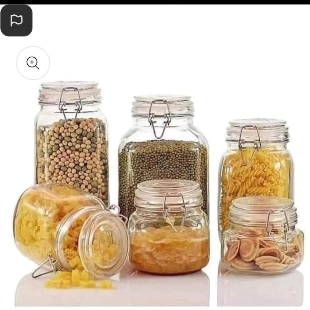 1.5L Airtight Glass Jars 4-Piece Set