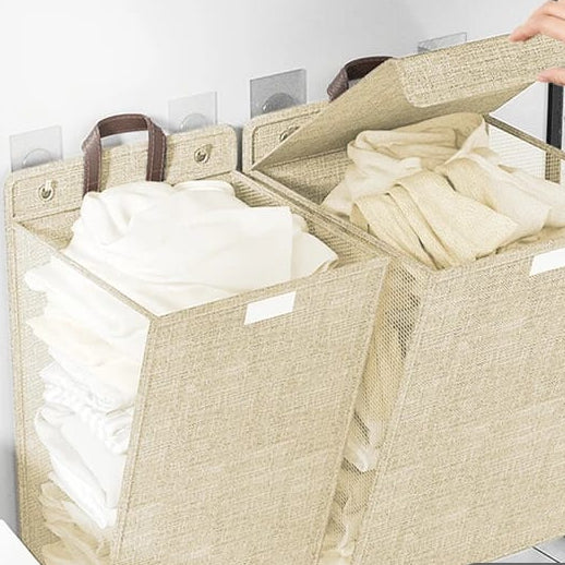 Foldable Adhesive Laundry Basket Hamper With Handle