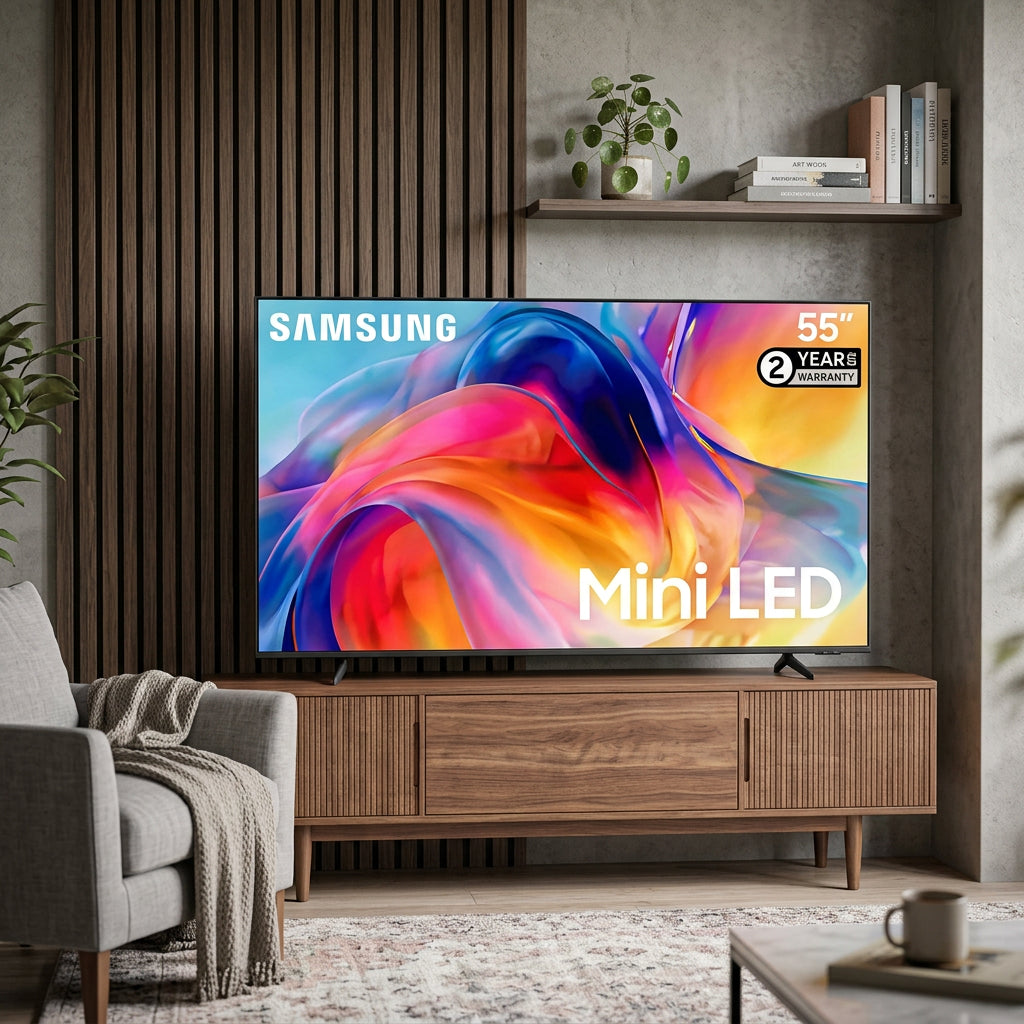 Samsung 75 Inch Mini LED 4K Smart TV 75M70HAU, black slim bezel, available in Nairobi, Kenya