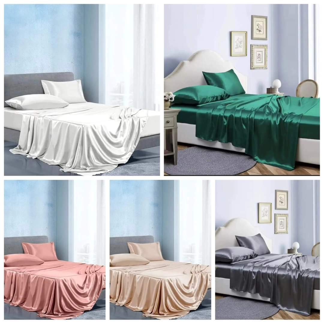 Silky soft fitted bedsheet set with 1 fitted sheet, 1 flat sheet and 4 pillowcases, available in Nairobi, Kenya