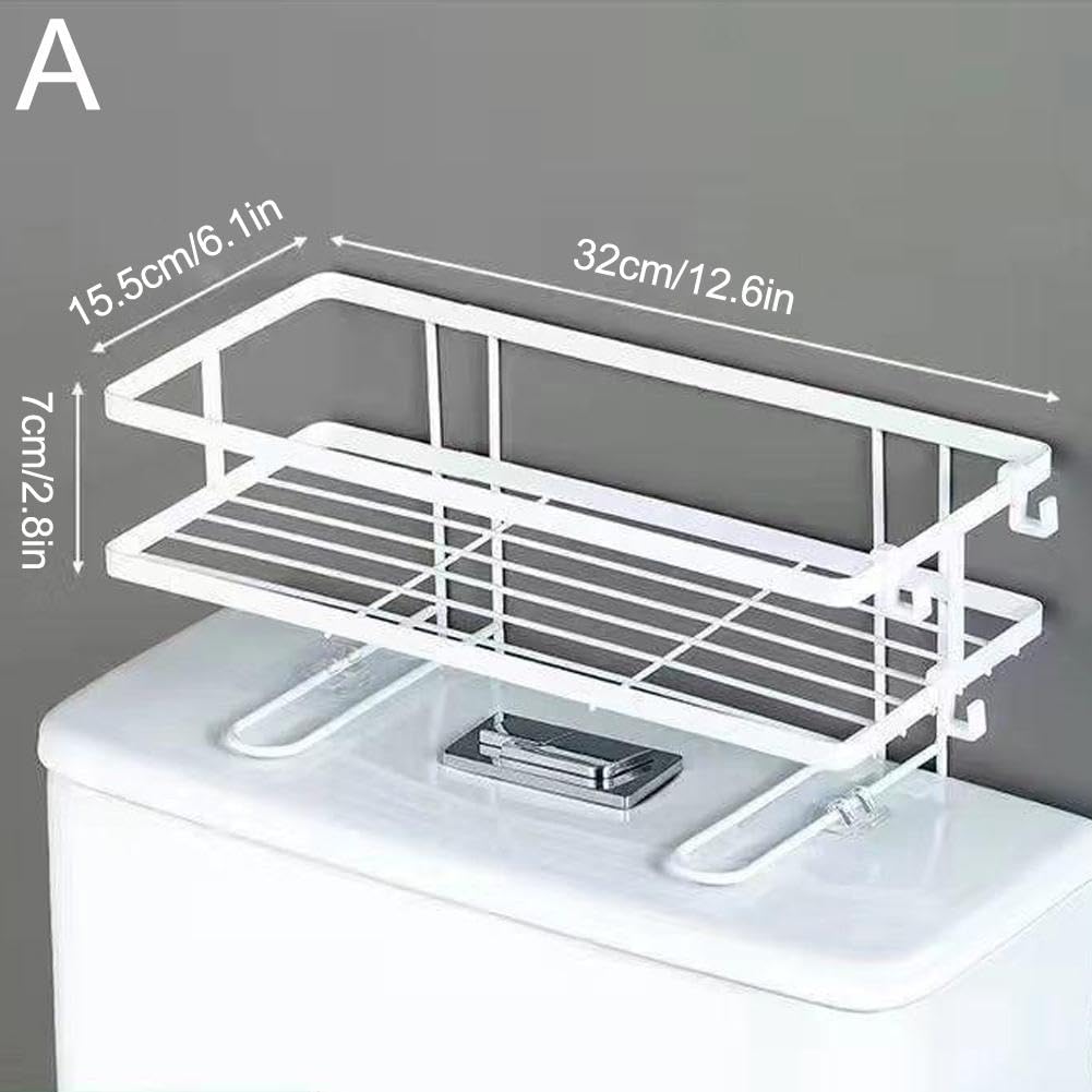 Single layer metallic toilet top organiser rack, white, 34 × 15 × 7 cm, available in Nairobi, Kenya