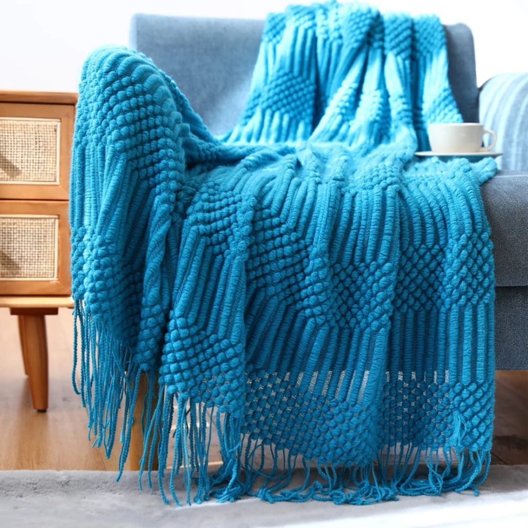 Throw blanket, 130 × 220cm, blue, available in Nairobi, Kenya