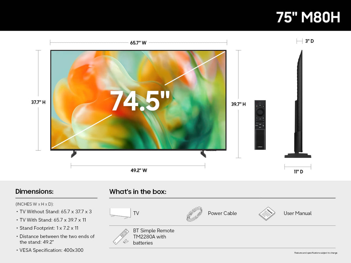 75-Inch Samsung Vision AI Mini LED 4K Smart TV M80H4K