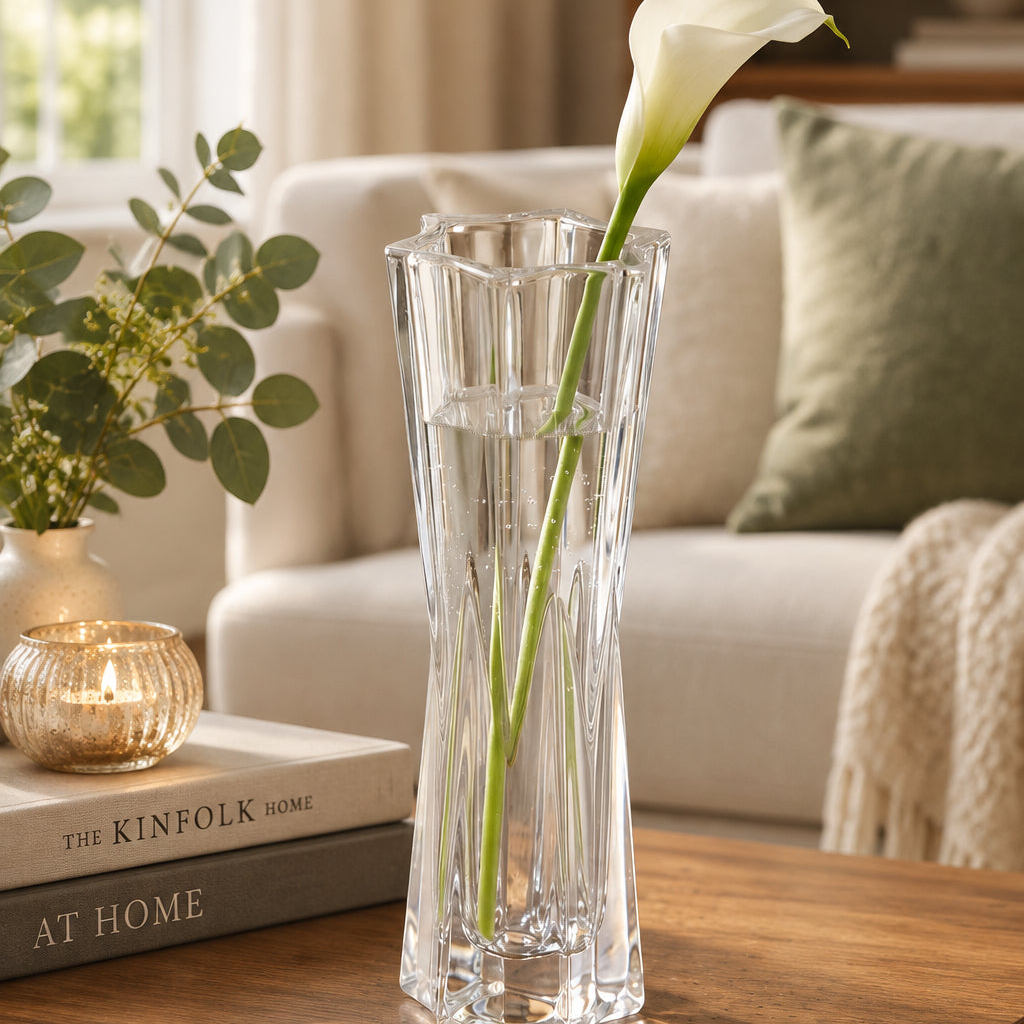 Gemelli Collections 9cm × 24cm Star Glass Vase, clear - available in Nairobi, Kenya