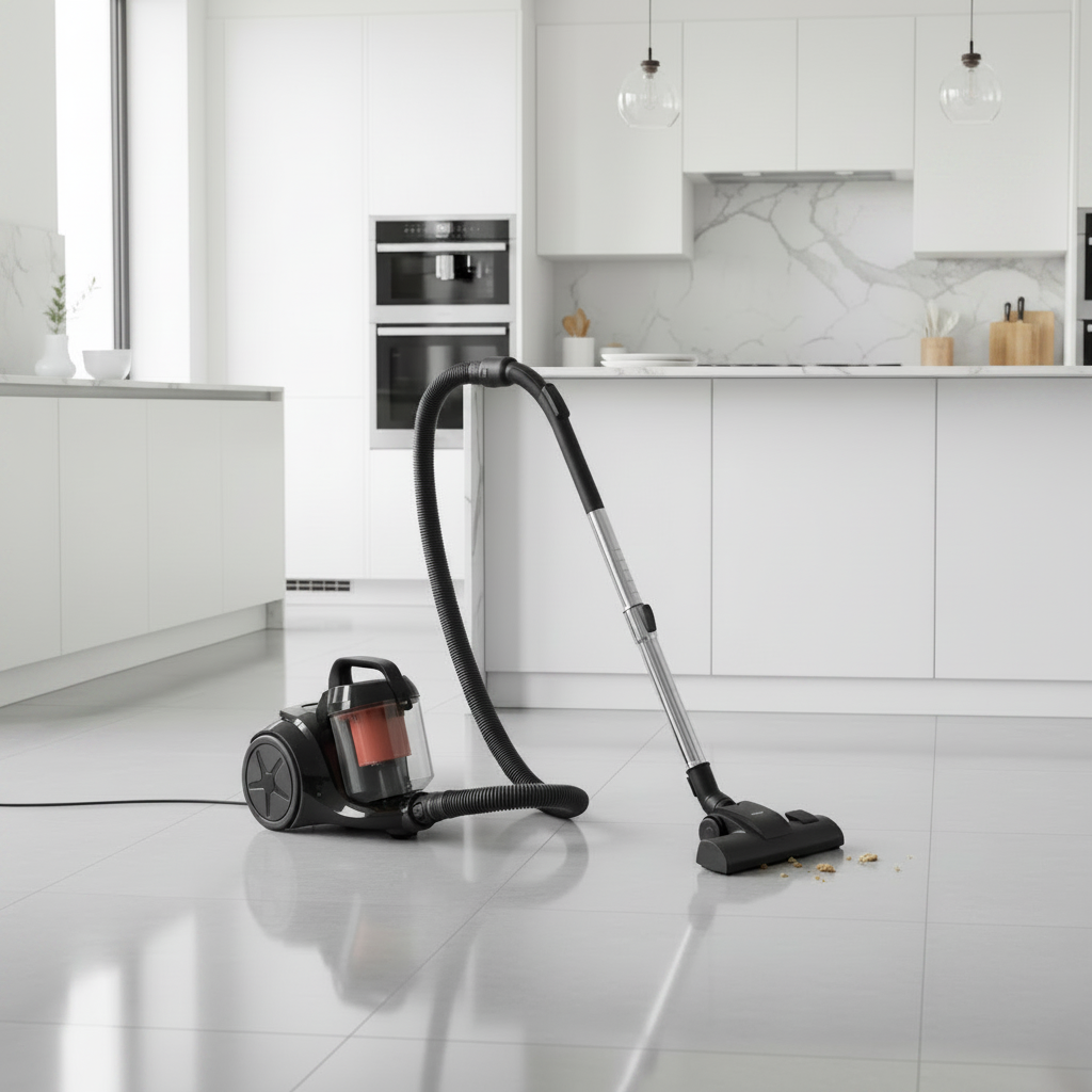 Philips 1000 Series XB1042/10 bagless vacuum cleaner with PowerCyclone 3 technology, HEPA filtration, compact design, and powerful 1200W suction for everyday home cleaning.