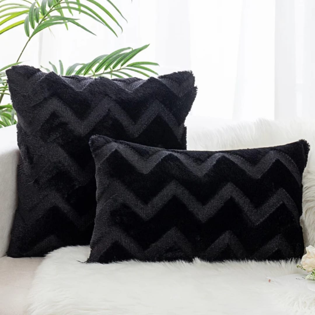 Wave Pattern Plush Cushion Covers, 30 x 50 cm and 45 x 45 cm - available in Nairobi, Kenya
