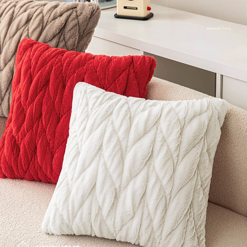 Woven Twist Velvet Cushion Cover with Plush Embroidered Design - available in Nairobi, Kenya